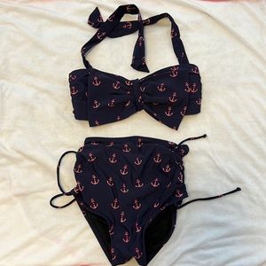 Unique vintage two piece retro swimsuit.